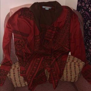 Cardigan red and black sweater